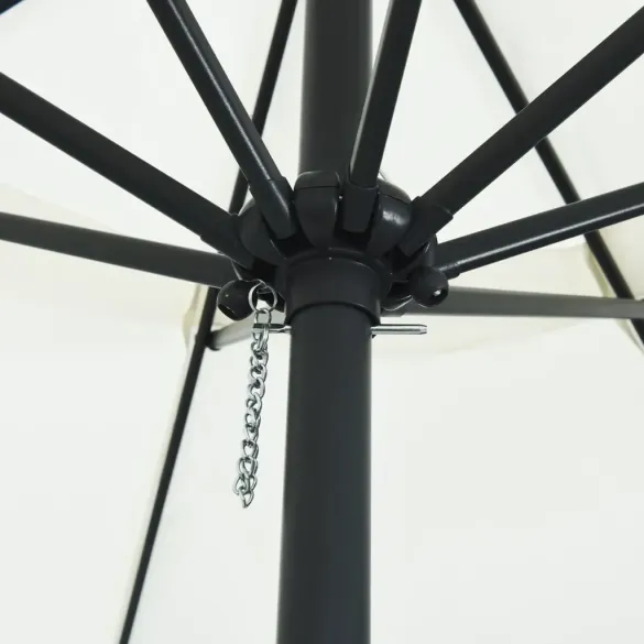 Umbrelă Grădină 395 cm, Alb Nisip - Livrare Gratuită