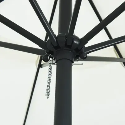 Umbrelă Grădină 395 cm, Alb Nisip - Livrare Gratuită