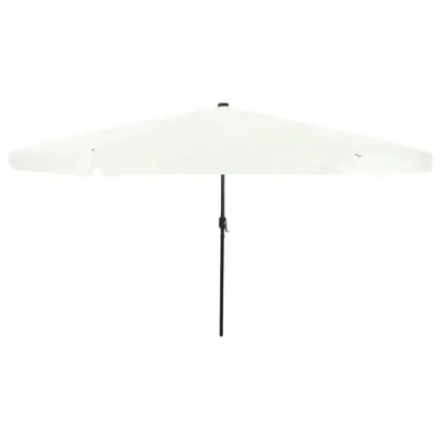 Umbrelă Grădină cu LED-uri 395x245 cm - Alb | vidaXL