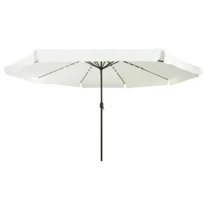Umbrelă Grădină cu LED-uri 395x245 cm - Alb | vidaXL