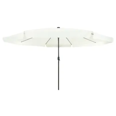 Umbrelă Grădină cu LED-uri 395x245 cm - Alb | vidaXL