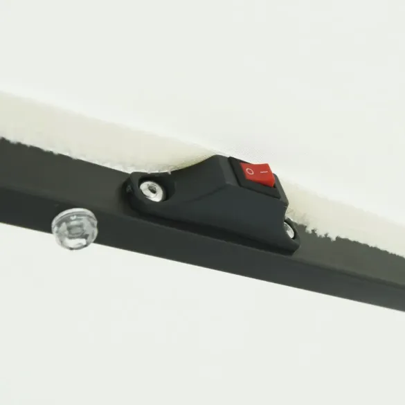 Umbrelă Grădină cu LED-uri 395x245 cm - Alb | vidaXL