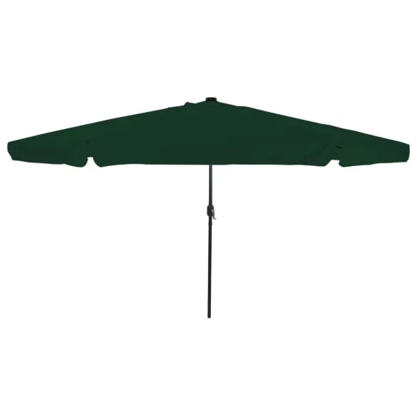 Umbrelă Grădină cu LED, Verde, Ø395 cm - vidaXL