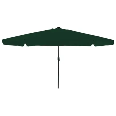 Umbrelă Grădină cu LED, Verde, Ø395 cm - vidaXL