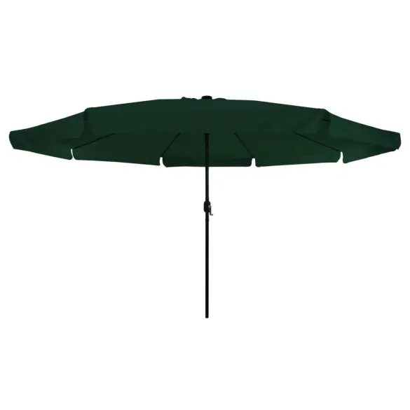 Umbrelă Grădină cu LED, Verde, Ø395 cm - vidaXL