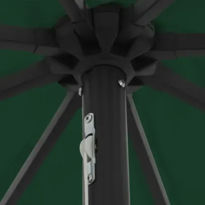 Umbrelă Grădină cu LED, Verde, Ø395 cm - vidaXL