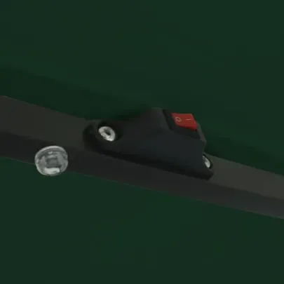 Umbrelă Grădină cu LED, Verde, Ø395 cm - vidaXL