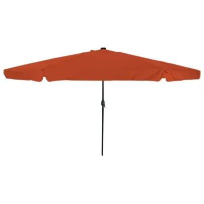 Umbrelă de grădină cu LED, portocalie | 395 cm | vidaXL