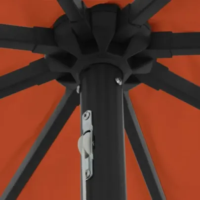 Umbrelă de grădină cu LED, portocalie | 395 cm | vidaXL