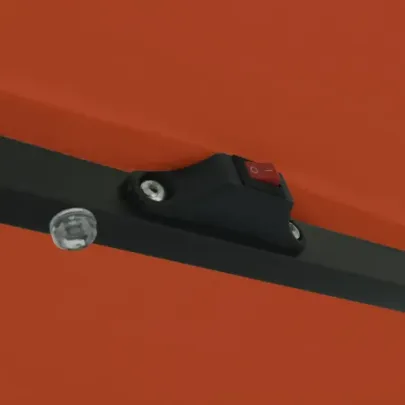 Umbrelă de grădină cu LED, portocalie | 395 cm | vidaXL