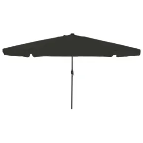 Parasol rotund cu lumini LED pentru grădină - Negru 2