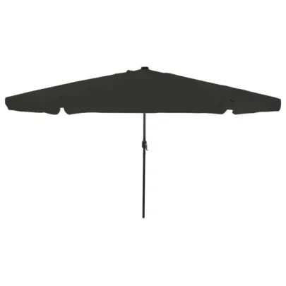 Parasol rotund cu lumini LED pentru grădină - Negru