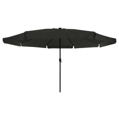 Parasol rotund cu lumini LED pentru grădină - Negru