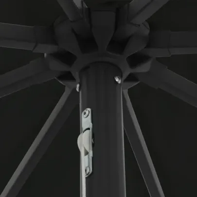 Parasol rotund cu lumini LED pentru grădină - Negru