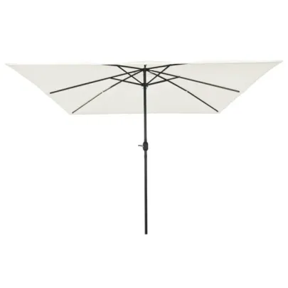 Umbrelă Pătrată Grădină 295x245 cm - Alb Nisipos | vidaXL