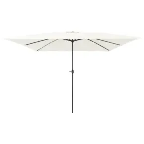 Umbrelă Pătrată Grădină 295x245 cm - Alb Nisipos | vidaXL 2