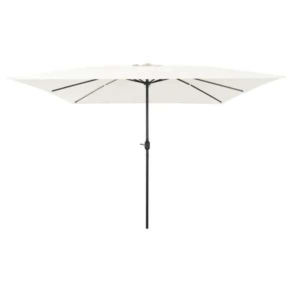 Umbrelă Pătrată Grădină 295x245 cm - Alb Nisipos | vidaXL