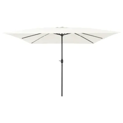 Umbrelă Pătrată Grădină 295x245 cm - Alb Nisipos | vidaXL