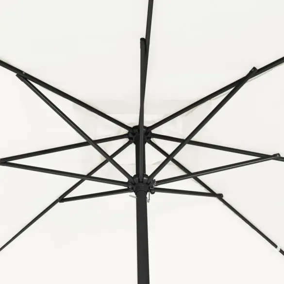 Umbrelă Pătrată Grădină 295x245 cm - Alb Nisipos | vidaXL