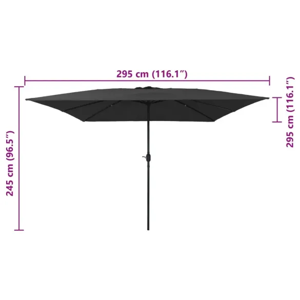 Umbrelă Grădină Pătrată 300x300cm Antracit - Livrare Gratuită