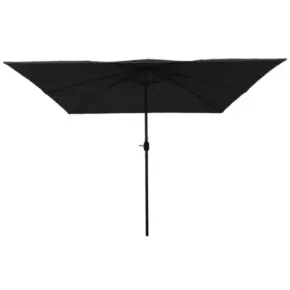 Umbrelă Hexagonală Grădină 295x245 cm Negru - vidaXL