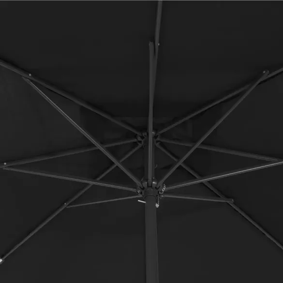 Umbrelă Hexagonală Grădină 295x245 cm Negru - vidaXL