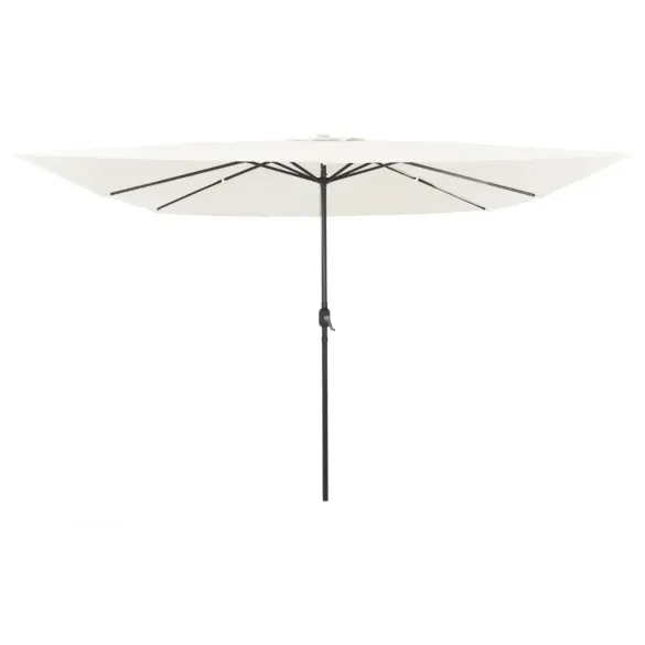 Umbrelă Pătrată cu Lumini LED pentru Exterior, Bej