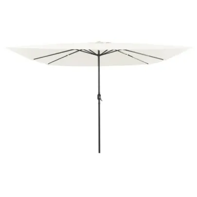 Umbrelă Pătrată cu Lumini LED pentru Exterior, Bej