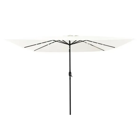 Umbrelă Pătrată cu Lumini LED pentru Exterior, Bej