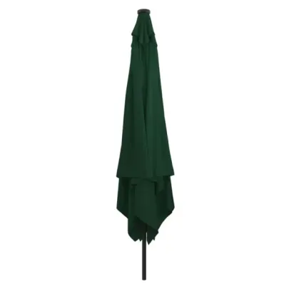 Parasol Pătrat cu LED 295x245 cm Verde | vidaXL