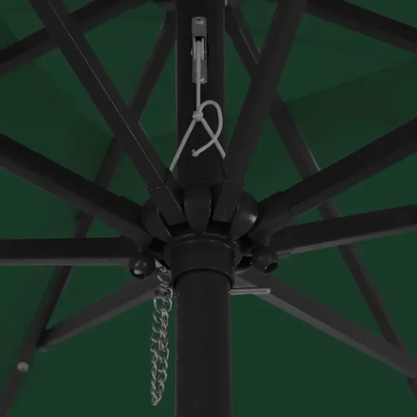 Parasol Pătrat cu LED 295x245 cm Verde | vidaXL