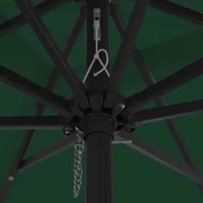 Parasol Pătrat cu LED 295x245 cm Verde | vidaXL