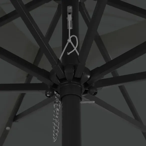 Umbrelă Grădină Patrată cu LED-uri Antracit | vidaXL