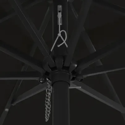 Umbrelă Pătrată cu LED pentru Exterior - Negru | vidaXL