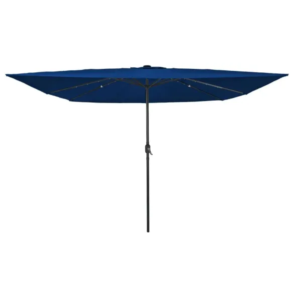 Umbrelă Grădină Pătrată cu LED 295x245 cm - Albastru Azure