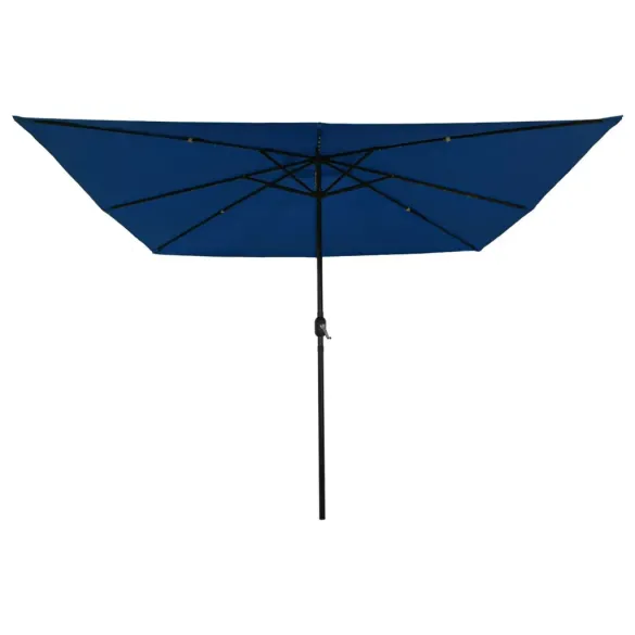 Umbrelă Grădină Pătrată cu LED 295x245 cm - Albastru Azure