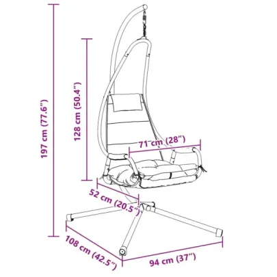 Scaun Suspendat Exterior cu Stativ și Pernă Bej | vidaXL