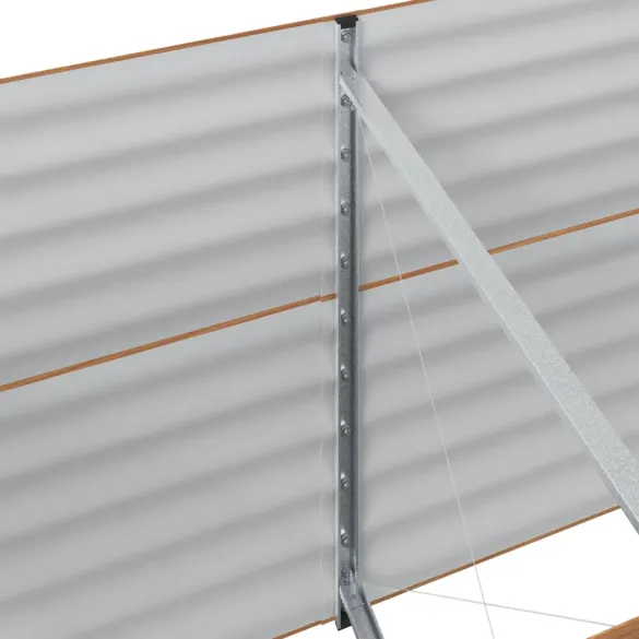 Pat Ridicat Grădină Metal Aspect Lemn 240x80 cm | vidaXL