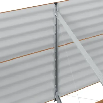 Pat Ridicat Grădină Metal Aspect Lemn 240x80 cm | vidaXL