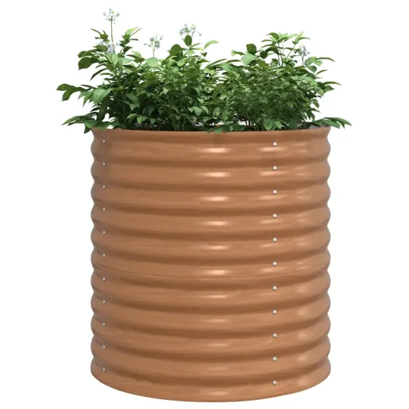 Pătuț Grădină Metal Aspect Lemn 80x80x81 cm - Livrare Gratuită