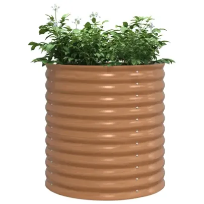 Pătuț Grădină Metal Aspect Lemn 80x80x81 cm - Livrare Gratuită