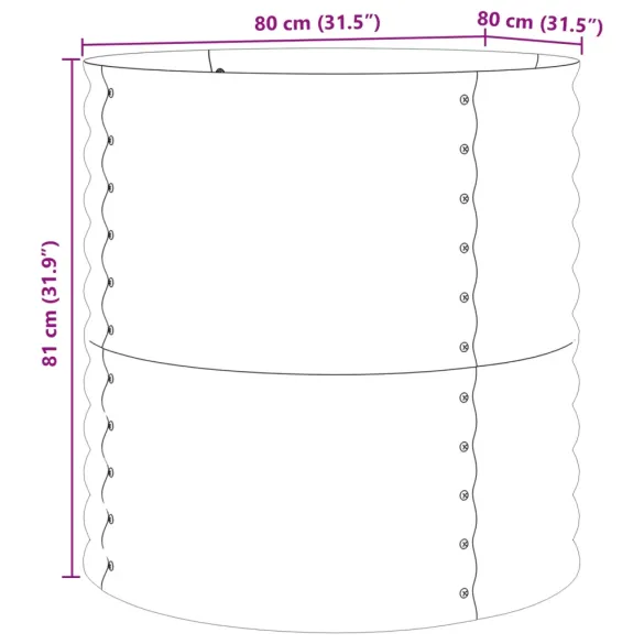 Pătuț Grădină Metal Aspect Lemn 80x80x81 cm - Livrare Gratuită