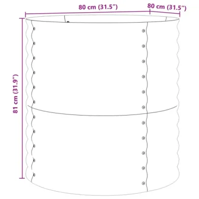 Pătuț Grădină Metal Aspect Lemn 80x80x81 cm - Livrare Gratuită