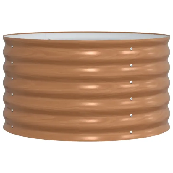 Teren Ridicat Grădină Aspect Lemn 80x80x44 cm | Oțel Rezistent