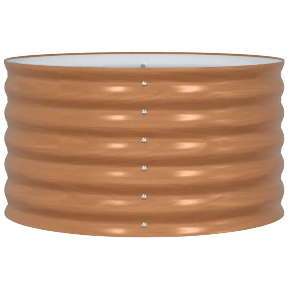 Teren Ridicat Grădină Aspect Lemn 80x80x44 cm | Oțel Rezistent