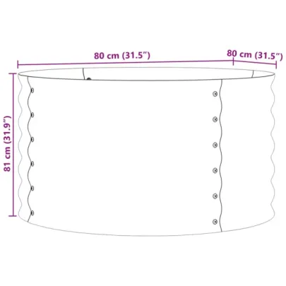 Teren Ridicat Grădină Aspect Lemn 80x80x44 cm | Oțel Rezistent