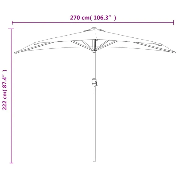 Umbrelă Balcon Aluminiu 270x144cm | Protecție UV | Livrare Gratuită