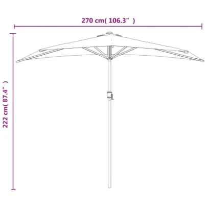 Umbrelă Balcon Aluminiu 270x144cm | Protecție UV | Livrare Gratuită