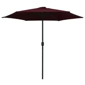 Umbrelă soare de grădină stâlp aluminiu roșu bordo 270x246 cm 2