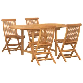 Set Dining Grădină Lemn Tec Solid - 7 Piese | Masa + 6 Scaune 2